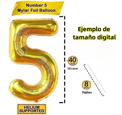 Globo Metalico Numero Gigante 100CM In Cumpleaños Fiesta | Grado B
