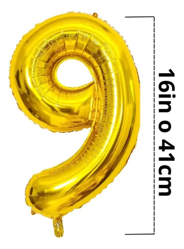 GLOBO METALICO NUMERO CHICO 16 PULGADAS 40 CM ELIGE COLOR GRADO B
