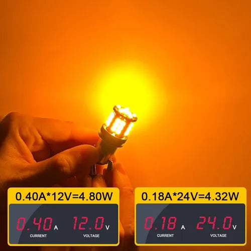 2 Foco LED 1156 BAU15S PY21W Auto Direccionales sin Error | Grado B