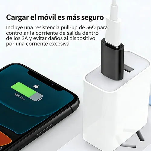Adaptador USB C Macho a Hembra en Cruz CUJA97 Color Negro | Grado B