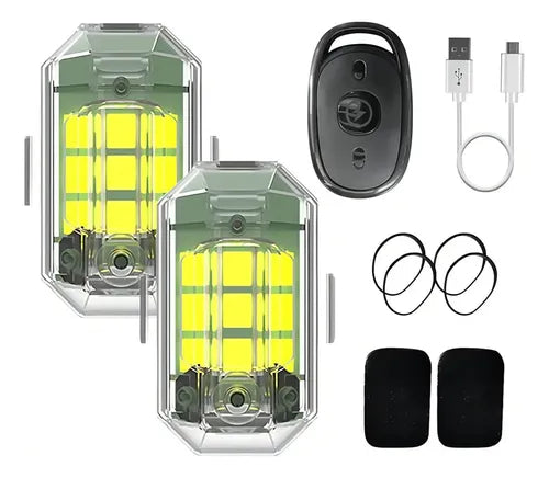 2 Luces Estroboscópicas LED Inalámbricas con Control Remoto | Grado B