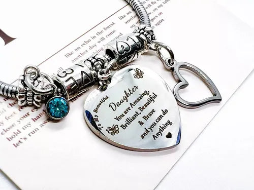 3 Pulseras de Cadena Serpiente con Cierre de Corazón para Charms Color Plateado | Grado B