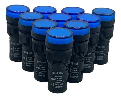 FOCO PILOTO LED 16MM AZUL