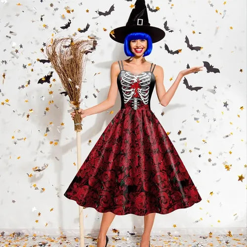 Vestido de Mujer Halloween Disfraz de Fiesta con Estampado | Grado B