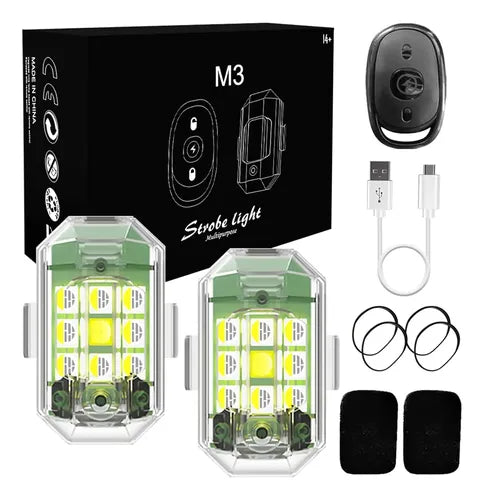 2 Luces Estroboscópicas LED Inalámbricas con Control Remoto | Grado B