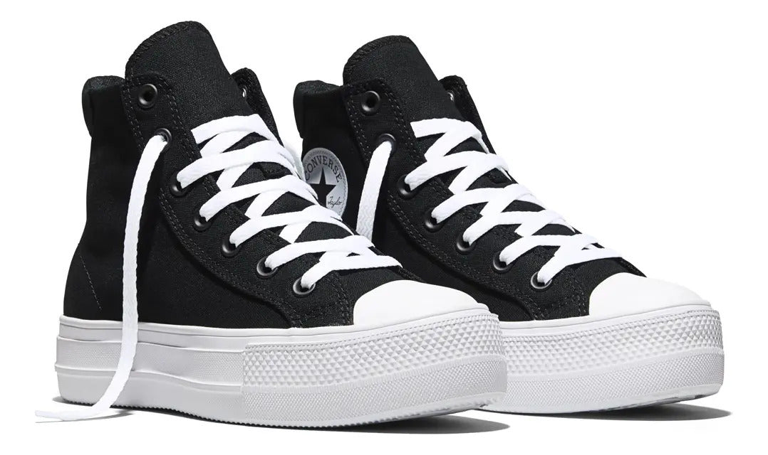 Tenis Converse Day One Platform  A19292c Mujer Negro Liso 24 Mx GRADO A