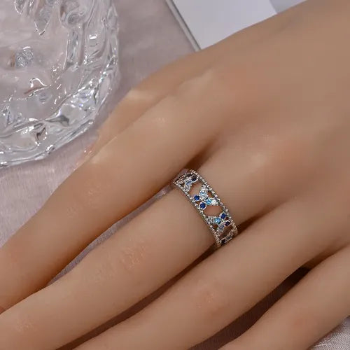 Anillo Calado para Mujer Color Plateado | Grado B