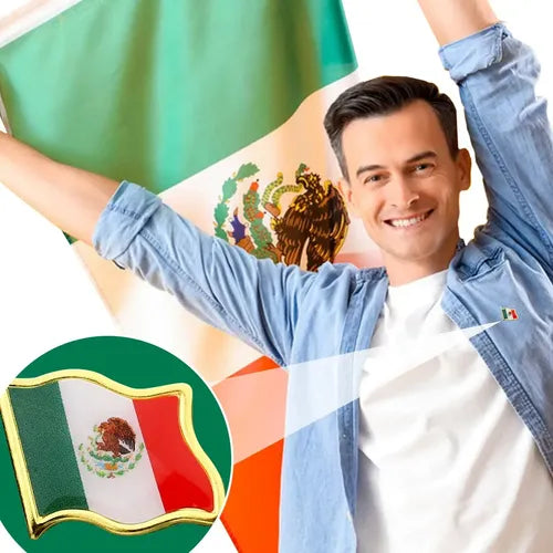 20 Broches Magnéticos con Bandera de México | Grado B