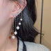 Aretes Clip Trepadores Largos Elegantes Color Plateado | Grado B