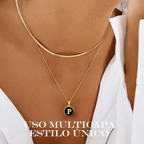 Collar con Dije de Letra Inicial de Acero Inoxidable para Mujer Color Dorado | Grado B