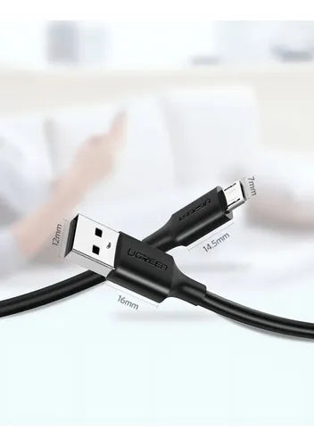 Cable USB a Micro USB Ugreen 480 Mbps de 1 m Color Negro | Grado B