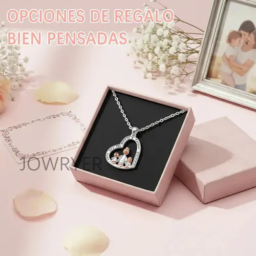 Collar con Dijes de Dos Corazones Regalo para Mujer | Grado B