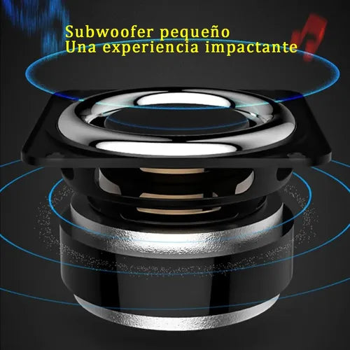 Bocina Bluetooth Portátil Mini con Luz LED TWS Estéreo y Radio | Grado B