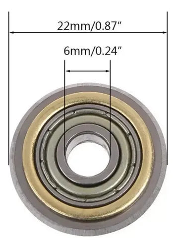 2 Ruedas de Corte de Repuesto para Cortadora de Azulejos 22 x 6 mm | Grado B
