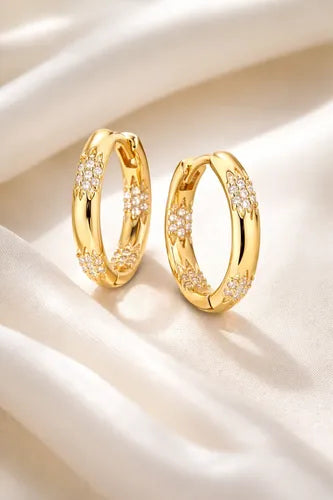 Pendientes con Zirconias para Mujer y Niña Color Dorado | Grado B