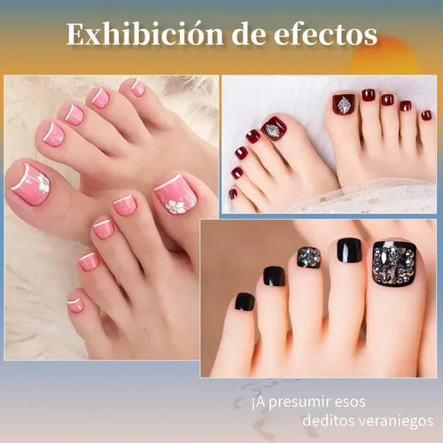 120 Piezas de Tips de Uñas Postizas de Gel Suave para Pedicura | Grado B
