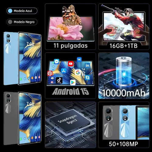 TABLET 11 INCH TABLET 1TB ROM Y 16GB DE MEMORIA RAM 5G SIM 2