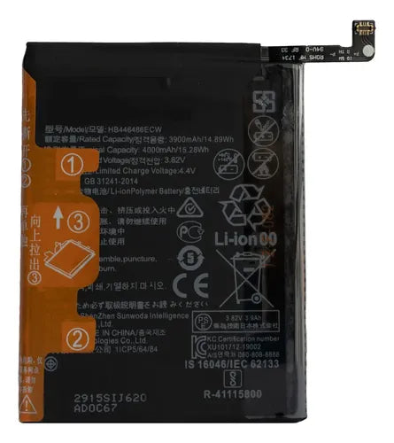 Batería HB446486ECW para Huawei Y9 Prime 2019 Y9S y 9X | Grado B
