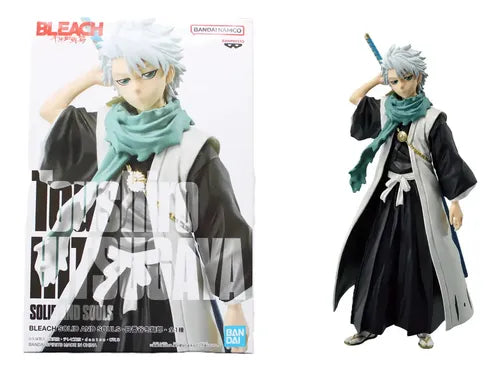 Figura Bleach Toshiro Hitsugaya Solid and Soul Bandai | Grado B (Caja Ligeramente Dañada)