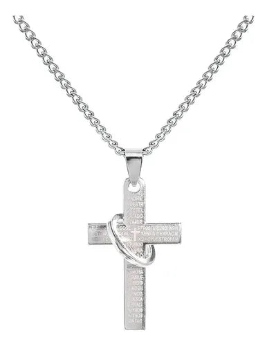 Collar con Dije de Cruz y Circonita Corte Pétalo | Grado B
