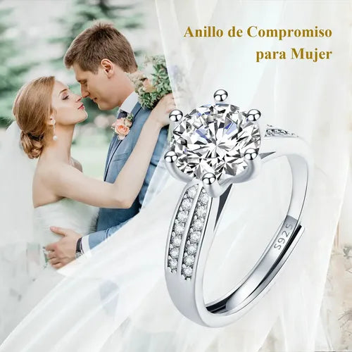 Anillo de Promesa para Mujer Color Plateado | Grado B