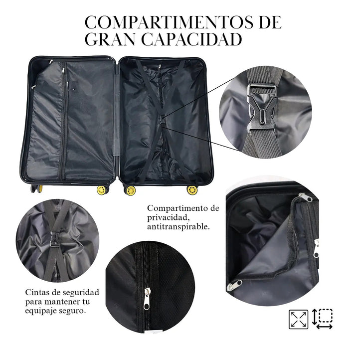 Maleta De Viaje 19 Kg Mediana 23 Pul Candado Y Ruedas 360 Plateado 058 5 GRADO B
