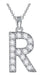 Collar con Dije de Inicial y Zirconia Color Plateado Incluye Caja | Grado B