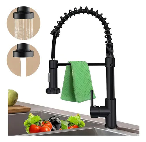 Grifo Monomando para Cocina Acero Inoxidable Negro Mate Yesop T-221 | Grado B