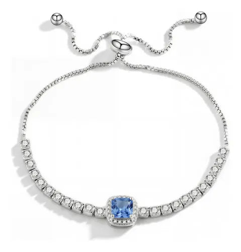 Pulsera con Cristal Amarillo Elegante Color Plateado | Grado B
