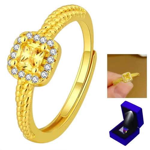 Anillos de Compromiso Ajustables Color Plateado para Pareja, Style B | Grado B