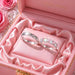 Anillo Rosa Color Plateado con Cristal, Elegancia y Romance | Grado B