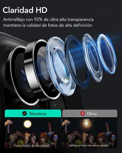 Protector Mica Lente Cámara para iPhone Individual Metal | Grado B