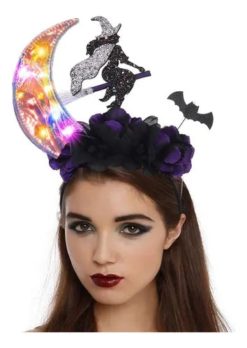 HALLOWEEN LED DIADEMA BRUJA ACCESORIOS PARA EL CABELLO