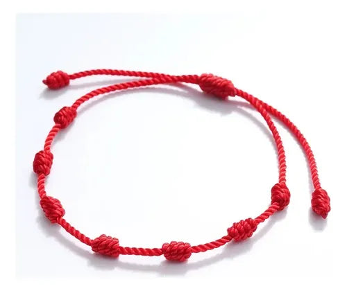4 Pulseras de Cuerda Roja Trenzada de Protección 17 cm | Grado B