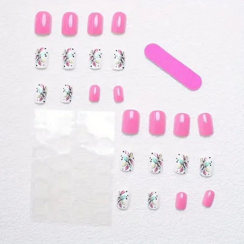 24 Uñas Postizas de Presión Modelo BT046 | Grado B