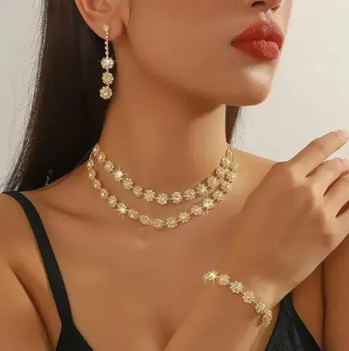 Juego de Collar y Pulsera con Circonitas 2 Piezas | Grado B