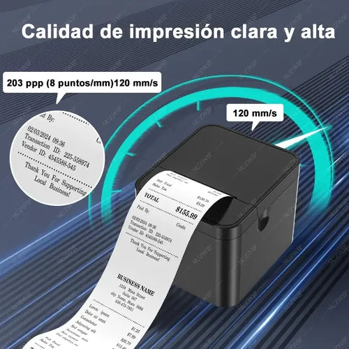Impresora Térmica Ticket Recibos 58MM Suzwip Bluetooth+usb con 5 Rolls Paper Impresora Bluetooth | Grado B