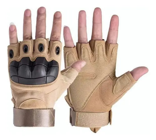 Guantes Tacticos Nudillos Almohadillas Militar Medio Dedo 1660 | Grado B