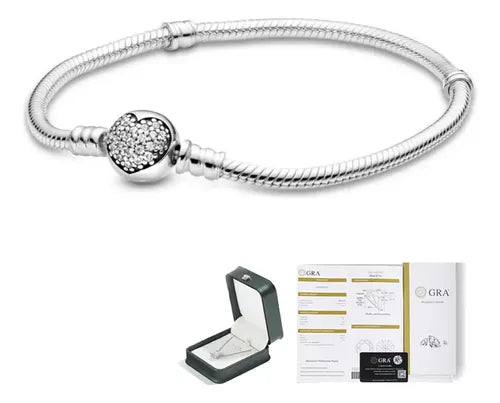 Pulsera con Piedra Moissanita Regalo de Aniversario Color Plateado | Grado B
