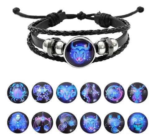 COLLAR Y PULSERA QUE BRILLAN EN OSCURIDAD CON LOS 12 ZODIACO 5