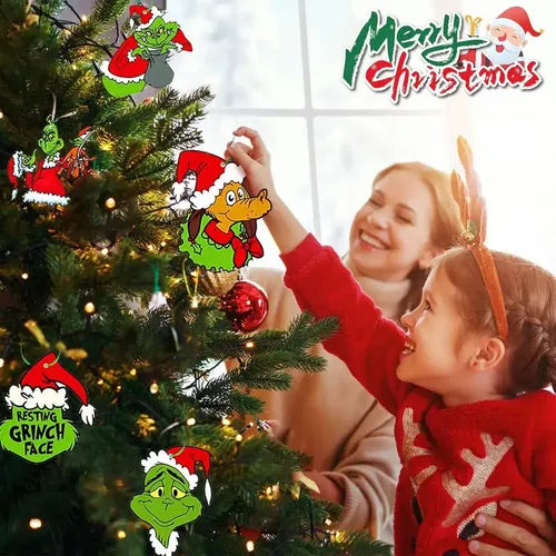 Set de 32 Adornos Colgantes del Grinch para Árbol de Navidad | Grado B