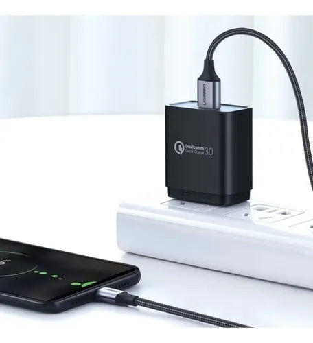 Cable USB a Micro USB Ugreen 480 Mbps de 1 m Color Negro | Grado B