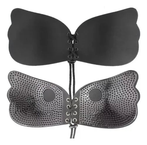Brasier Strapless Push Up Invisible Negro Floreado Talla 38C-38D | Grado B