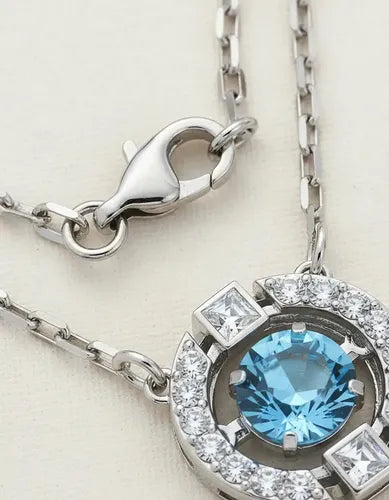 Collar de Cristal Azul con Estuche de Regalo | Grado B