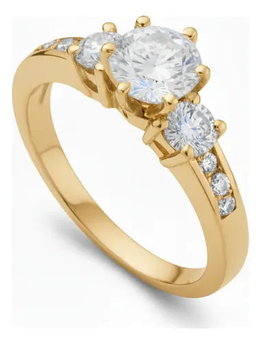 Anillo de Compromiso para Mujer Color Plateado y Dorado | Grado B