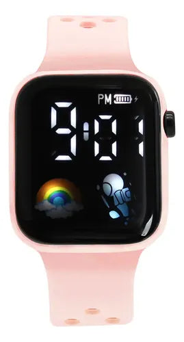 Reloj Deportivo LED Digital con Diseño de Astronauta para Niños Color Rosa | Grado B