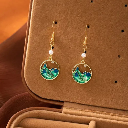 Aretes de Mujer,estilo Chino Retro, Esmaltados | Grado B