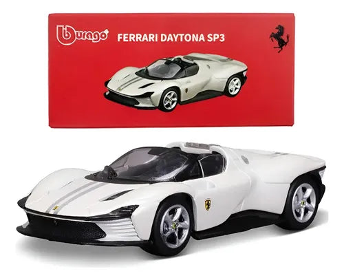 Bburago Ferrari Daytona SP3 Metal Car Model Rojo Blanco 1:64 | Grado B