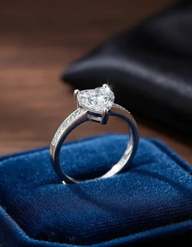 Anillo de Promesa para Mujer Color Plateado | Grado B