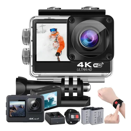 Cámara Deportiva Sumergible 4K WiFi HD con 2 Baterías | Grado B